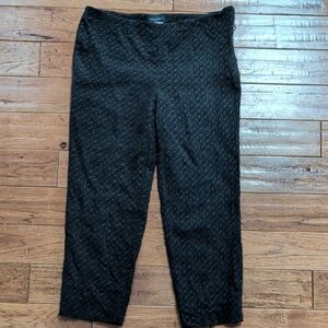 Piazza Sempione Audrey Black Patterned Tuxedo Crop Pants